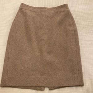 J Crew Tan Wool Pencil Skirt
